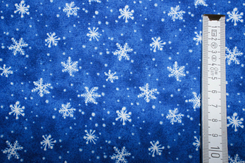Designer-Baumwollstoff Snow what Fun Snowflakes (10 cm)
